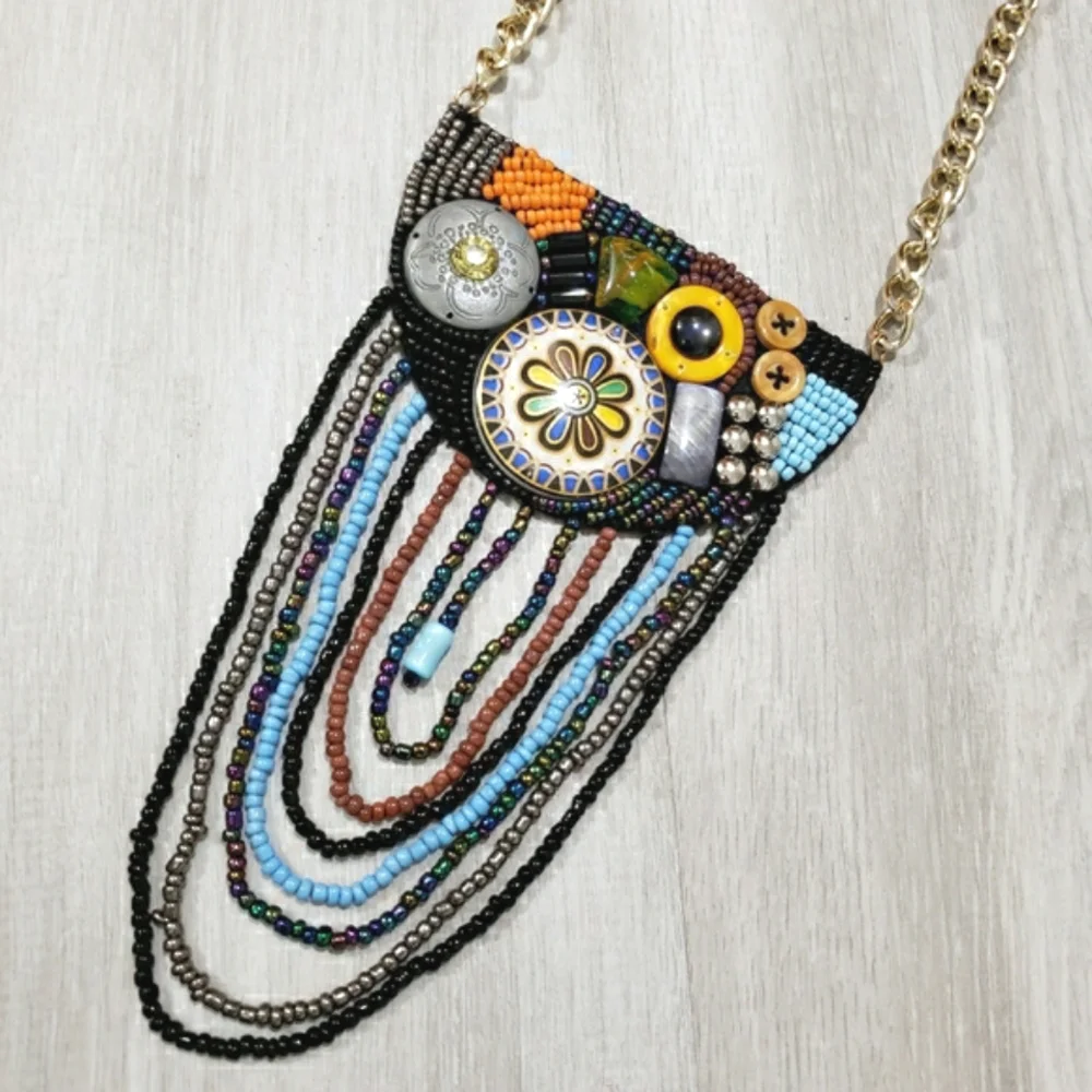 NEW Boho Native American Beaded Necklace